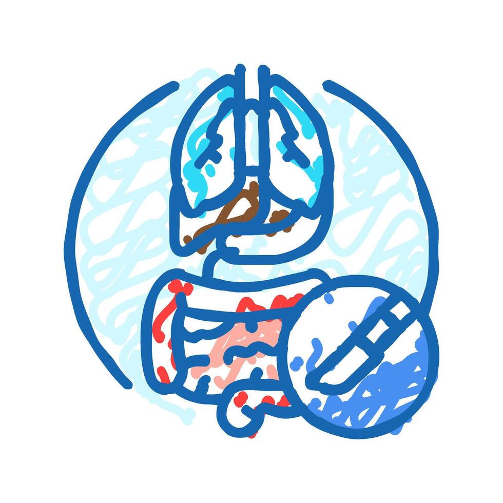 general surgery icon doodle illustration vector