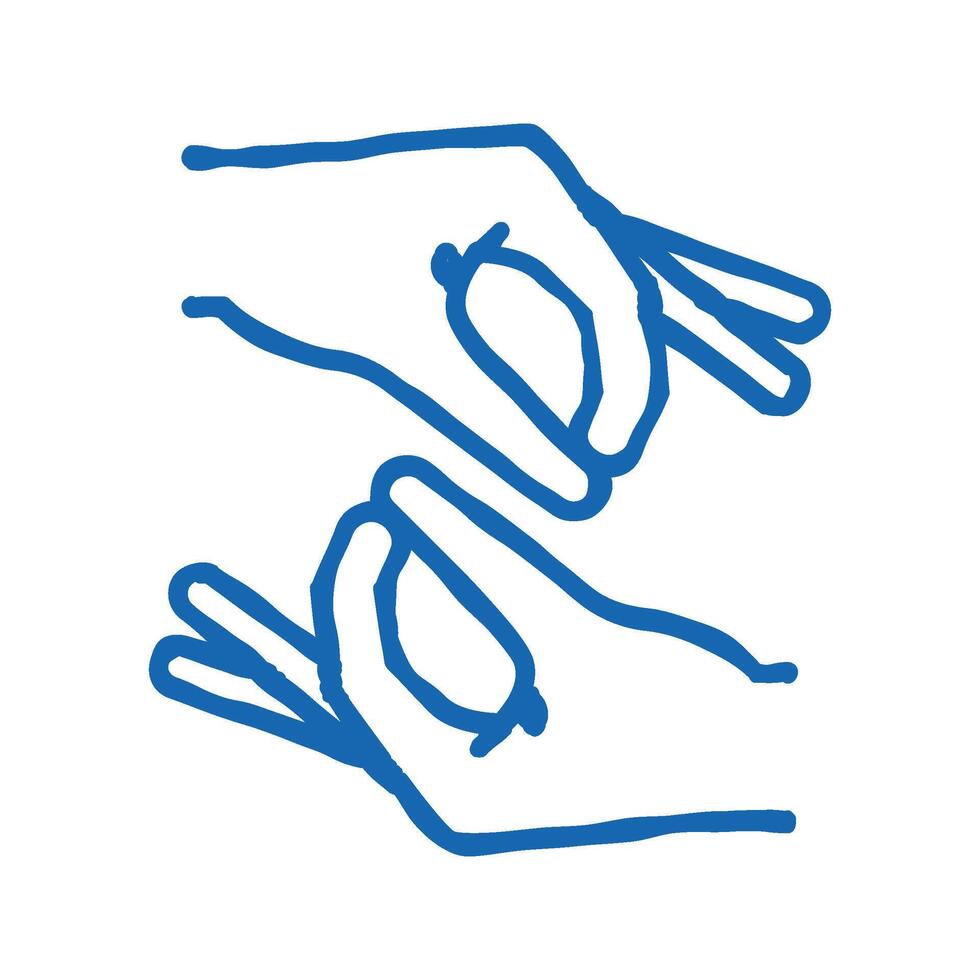 sign language icon doodle illustration vector