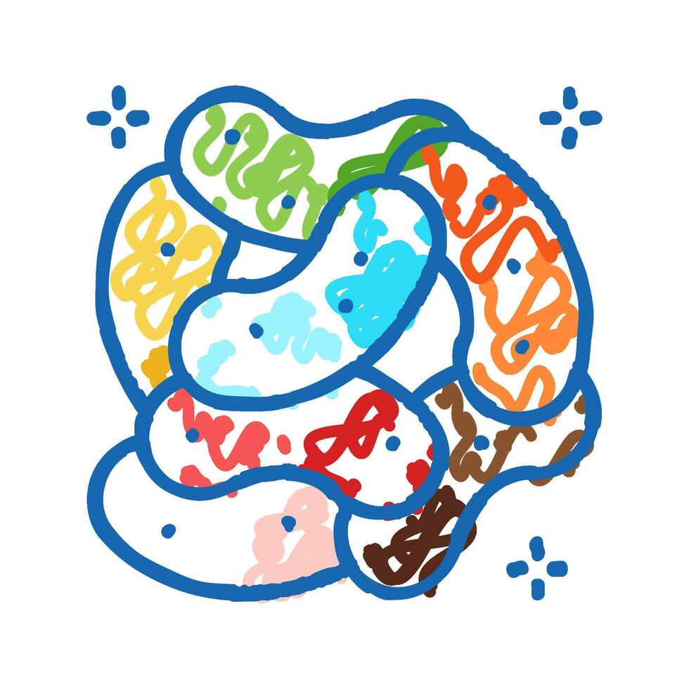 bean jelly candy gummy icon doodle illustration vector