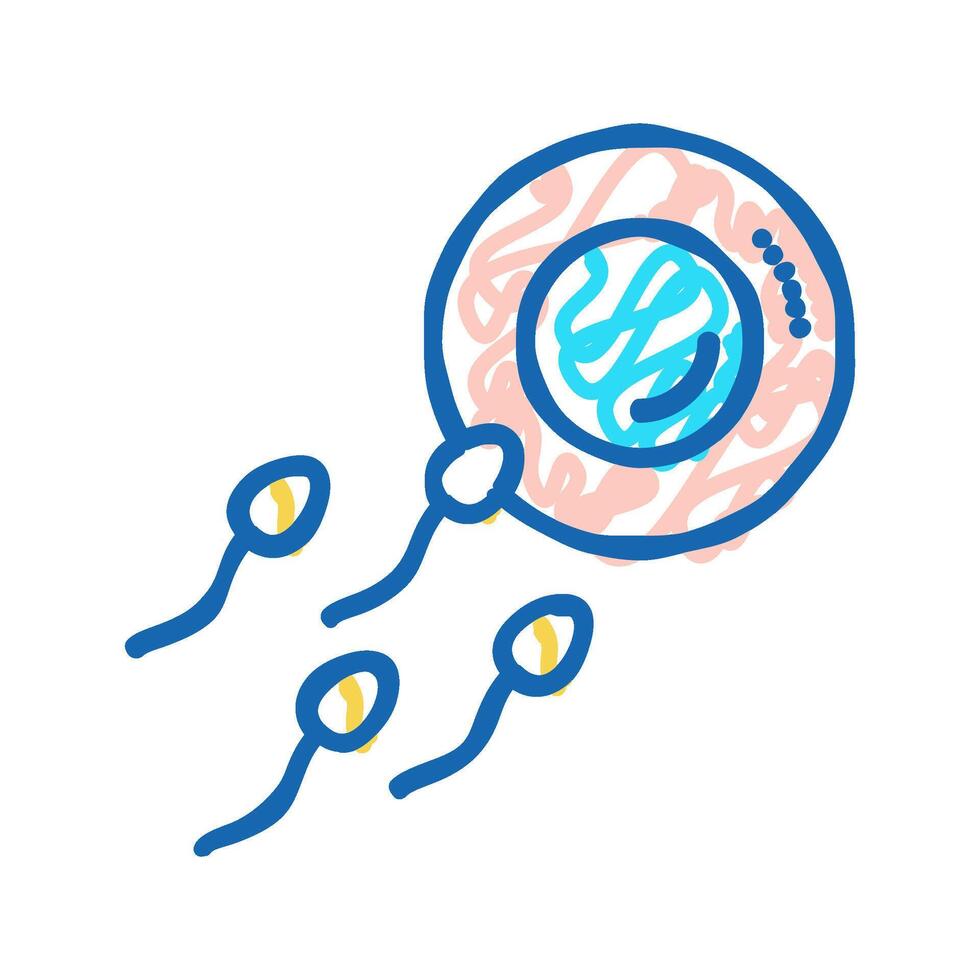 sperm ovum icon doodle illustration sign vector