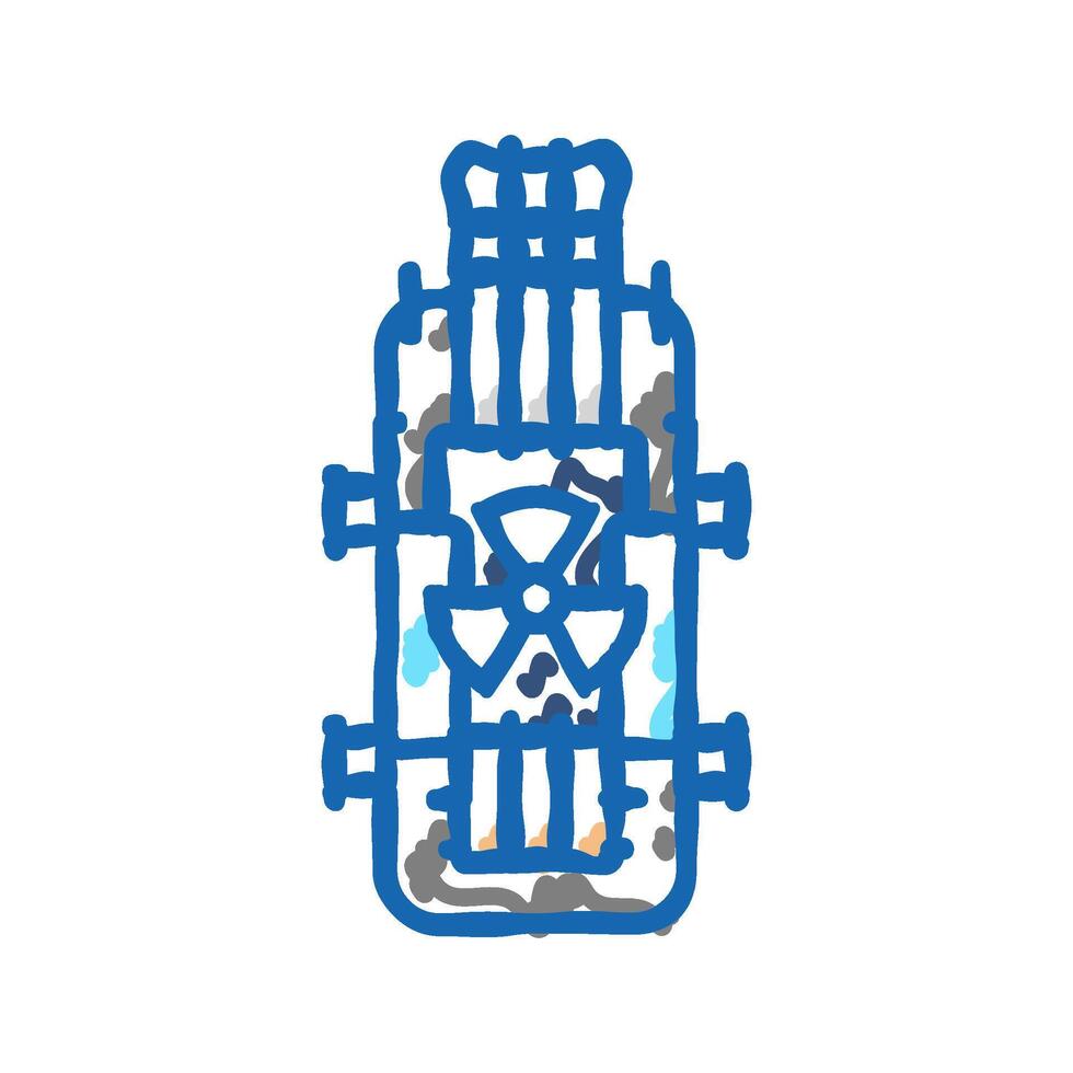 small modular nuclear reactor future technology icon doodle illustration vector