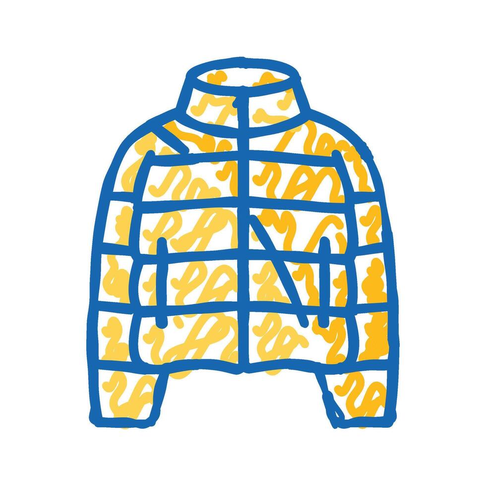puffy jacket outerwear female icon doodle illustration vector