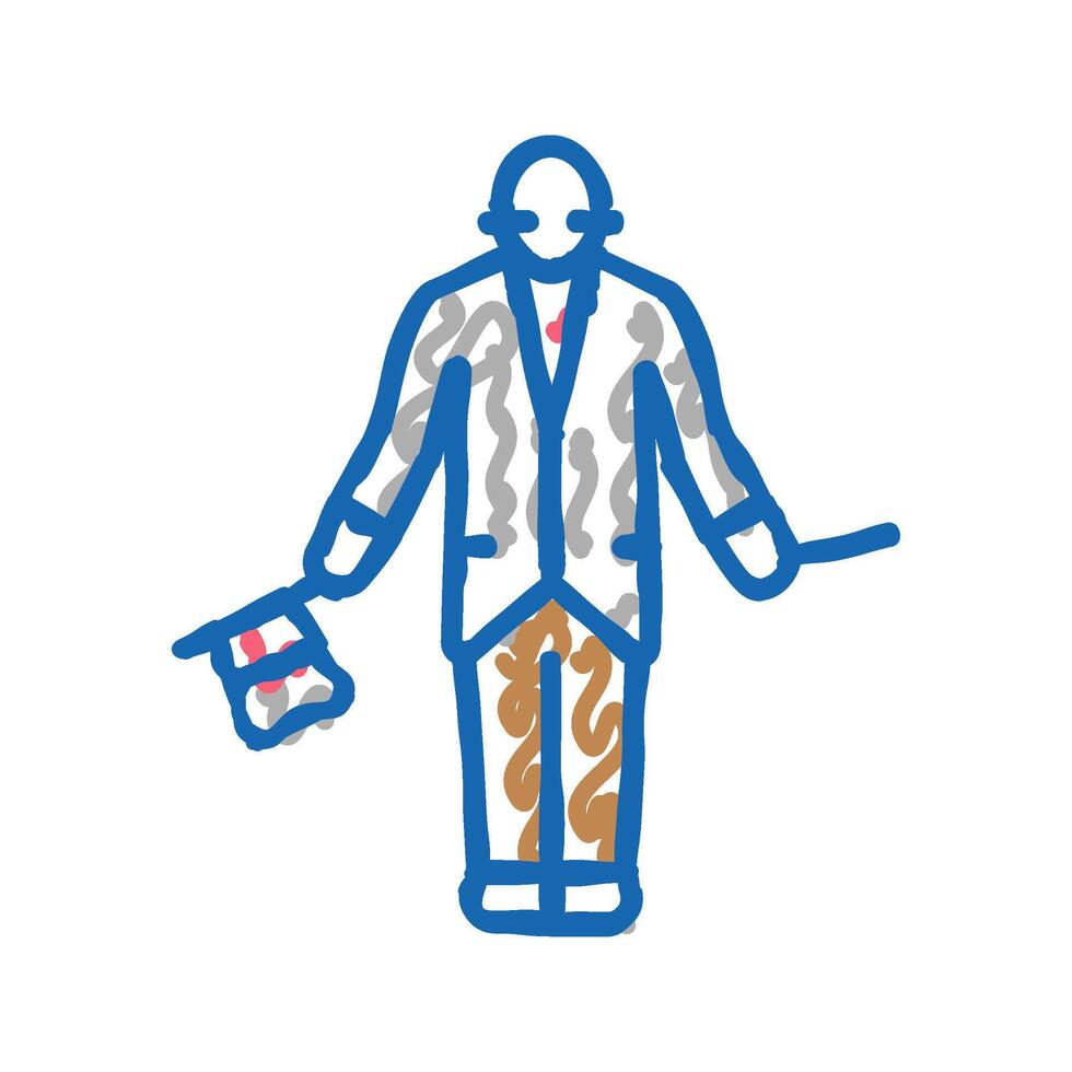 magician performance icon doodle illustration vector