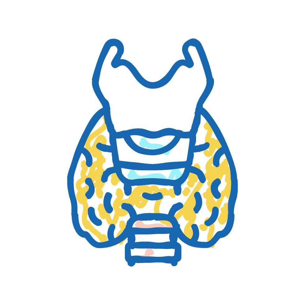 thyroid human organ icon doodle illustration vector
