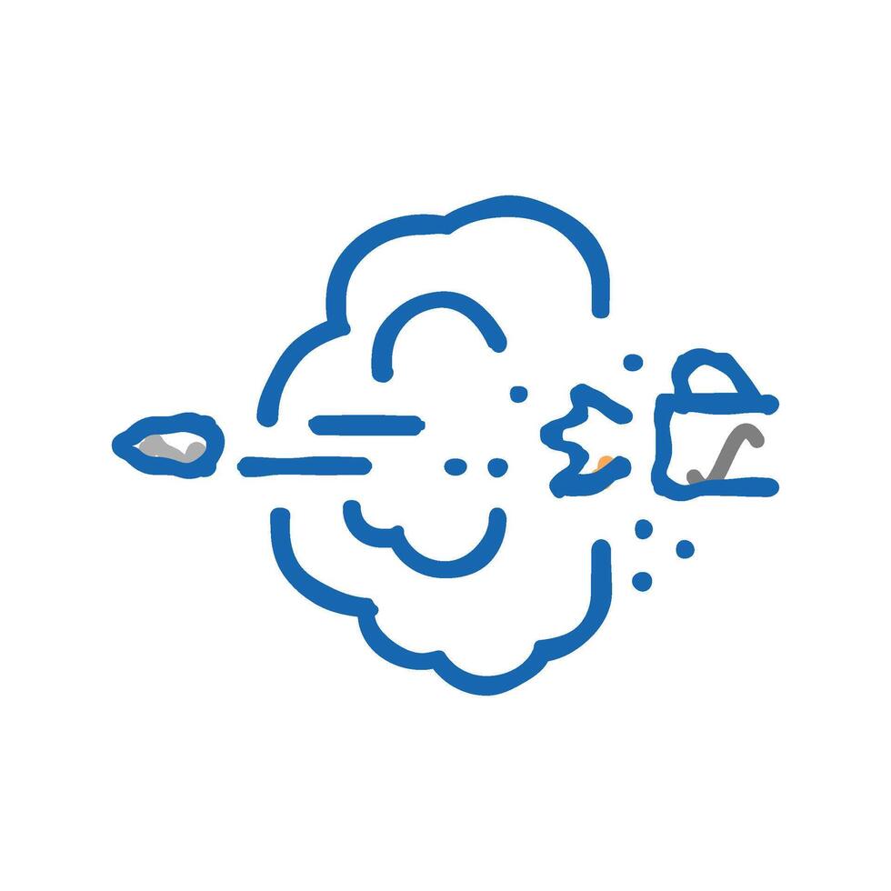 bullet expelling from gun barrel icon doodle illustration vector