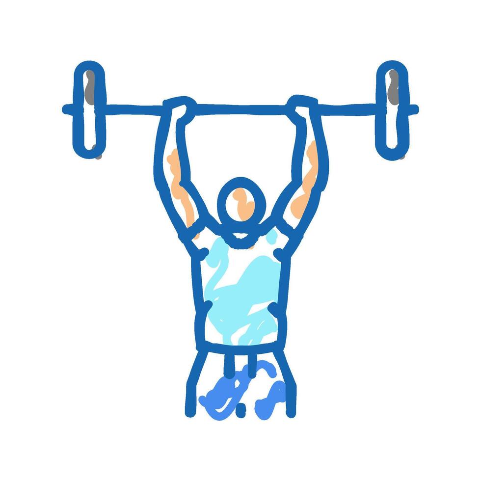 overhead press arm fitness exercise icon doodle illustration vector