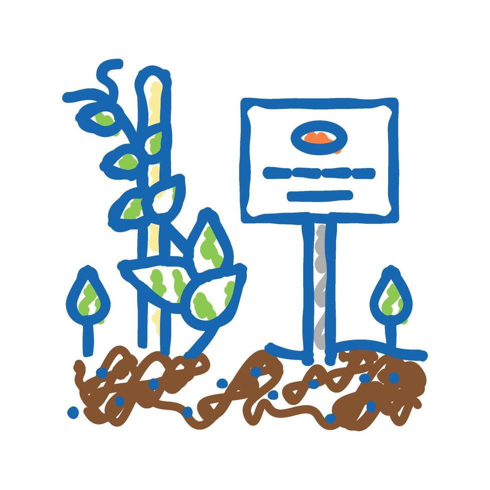 plant with nameplate icon doodle illustration vector