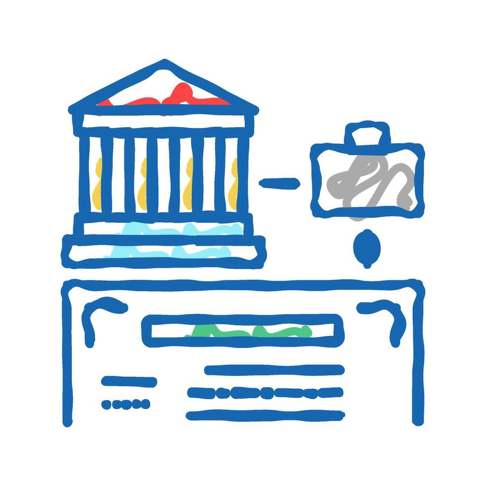 financial company business share icon doodle illustration vector
