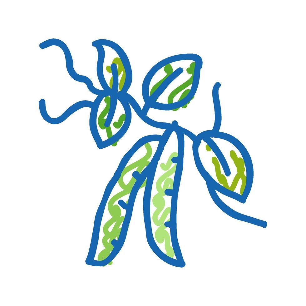 peas plant leaf icon doodle illustration vector