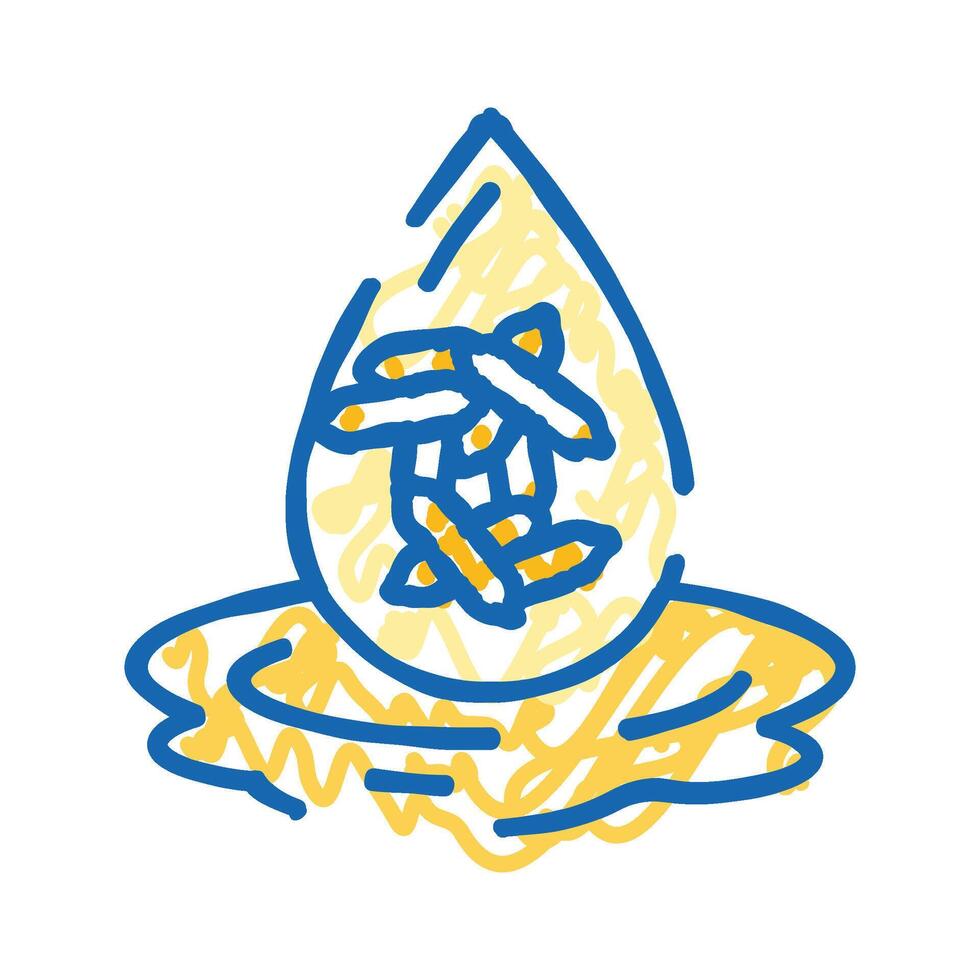 rice bran oil liquid yellow icon doodle illustration vector