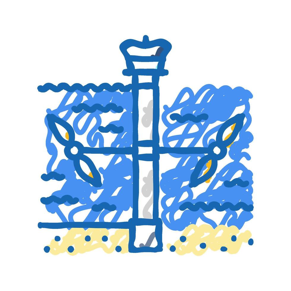 current generator tidal power icon doodle illustration vector