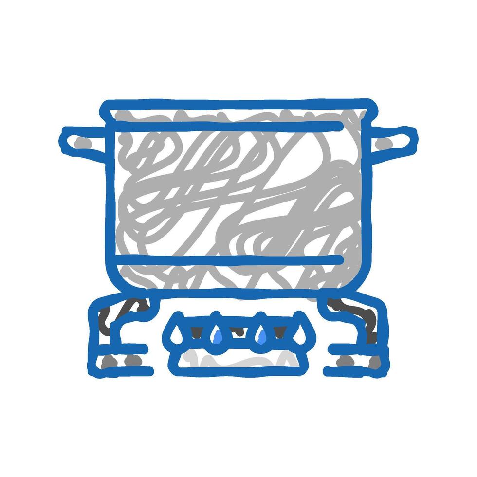 fire pot cooking icon doodle illustration vector