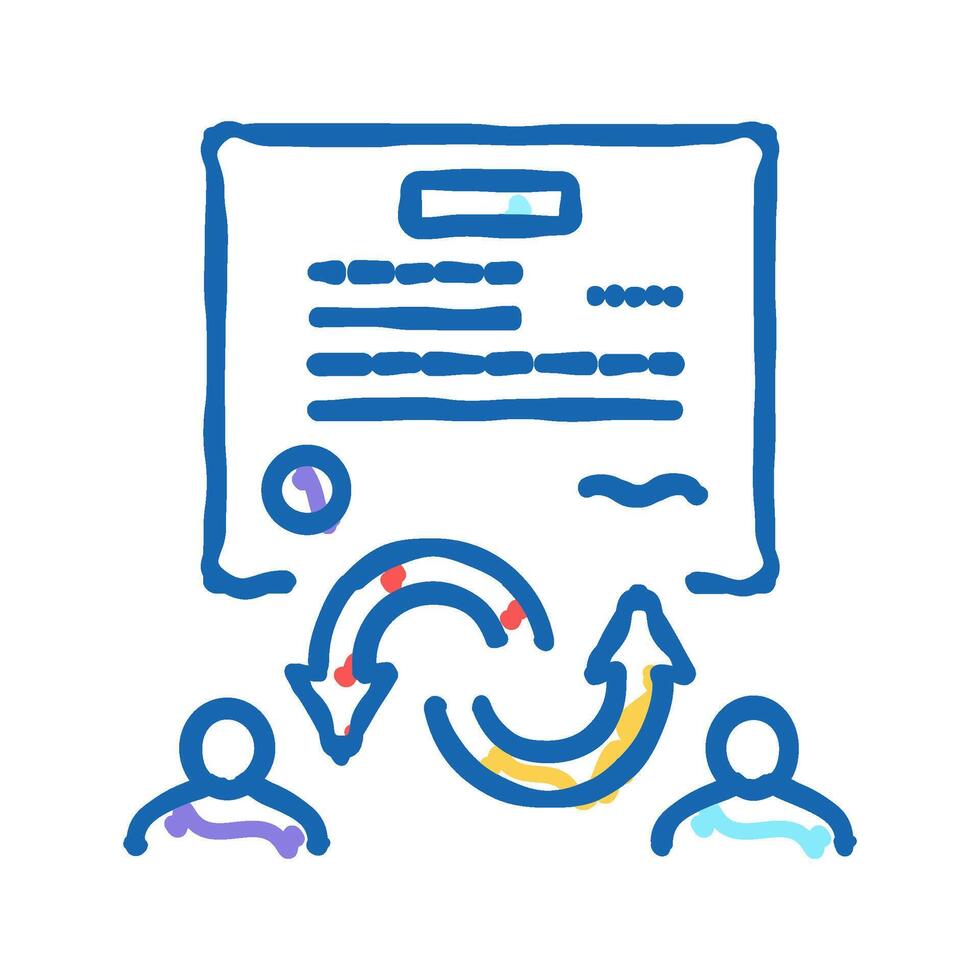 power of attorney law dictionary icon doodle illustration vector