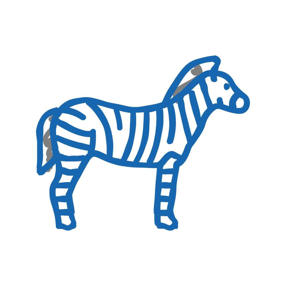 zebra animal in zoo icon doodle illustration vector
