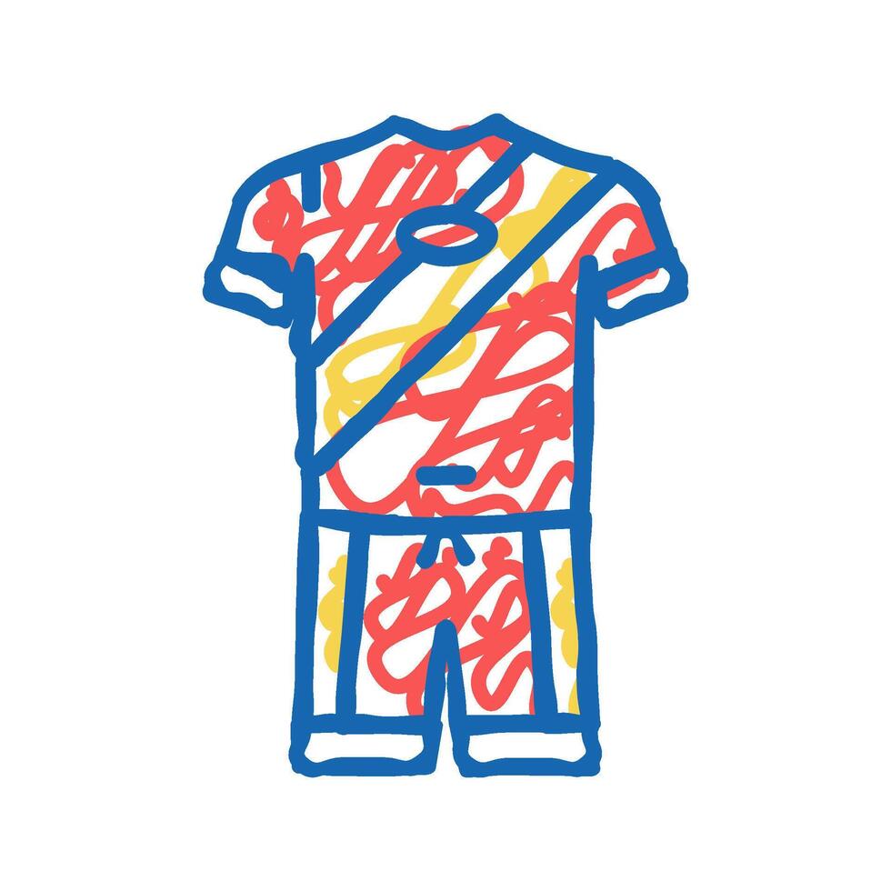 suit soccer player icon doodle illustration vector
