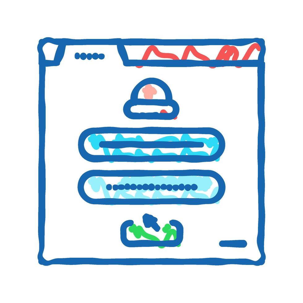 web registration icon doodle illustration vector