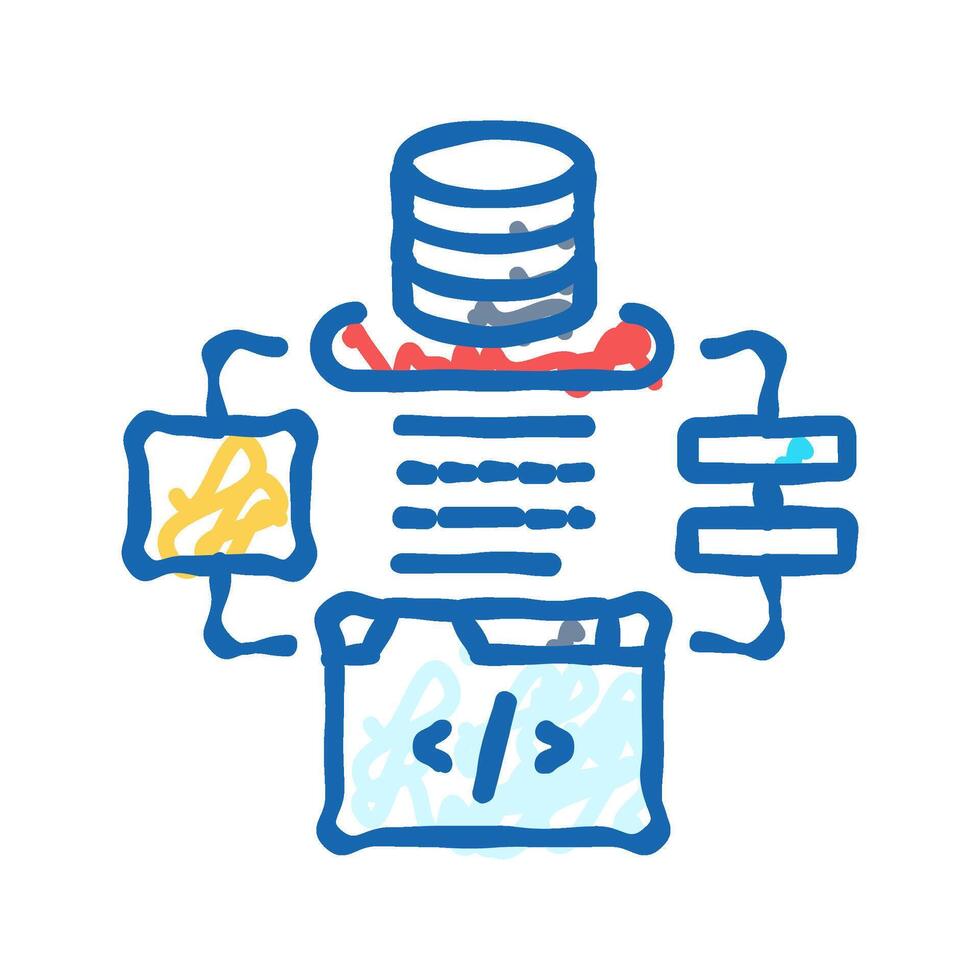 software architecture icon doodle illustration vector
