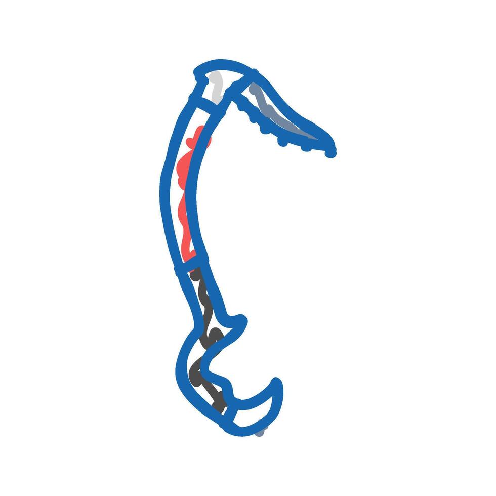 ice tool axe mountaineering adventure icon doodle illustration vector