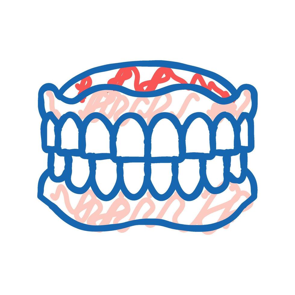 denture dental care icon doodle illustration vector