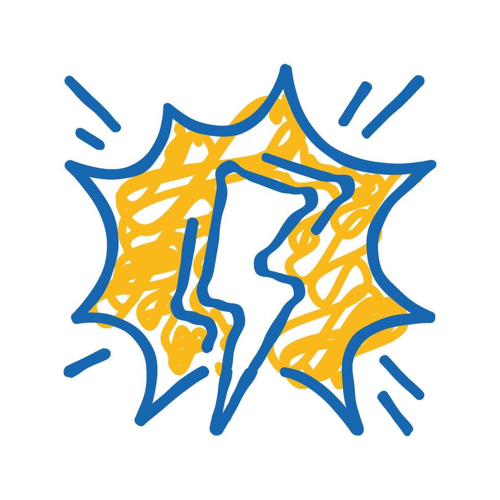 lightning electricity icon doodle illustration vector