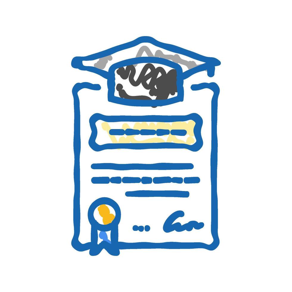 education degree interview job icon doodle illustration vector