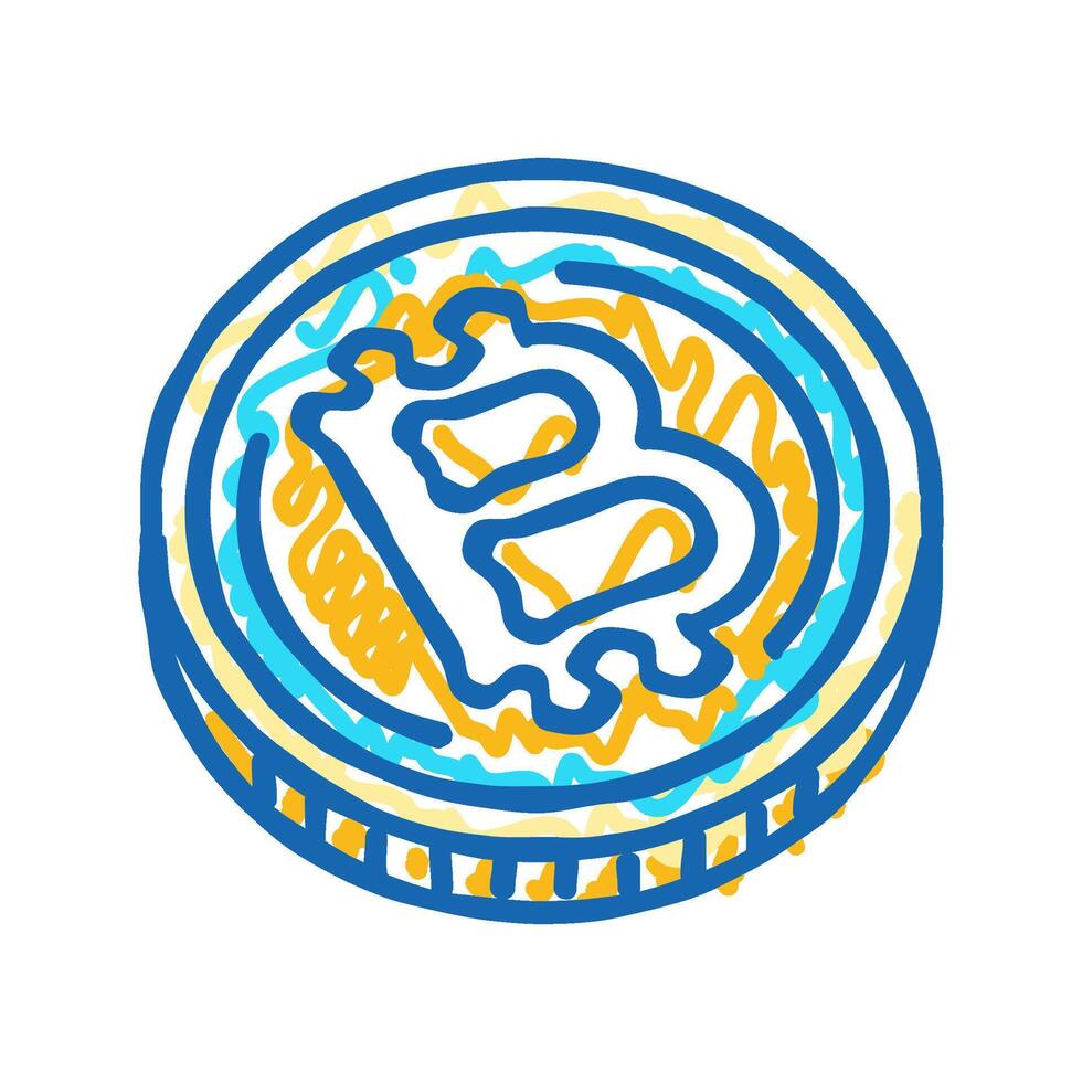 decentralized network cryptocurrency mining icon doodle illustration vector