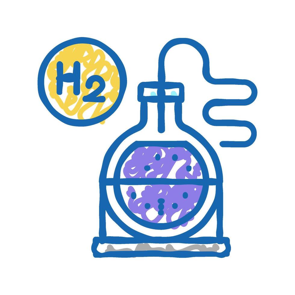 use in synthesis hydrogen icon doodle illustration vector