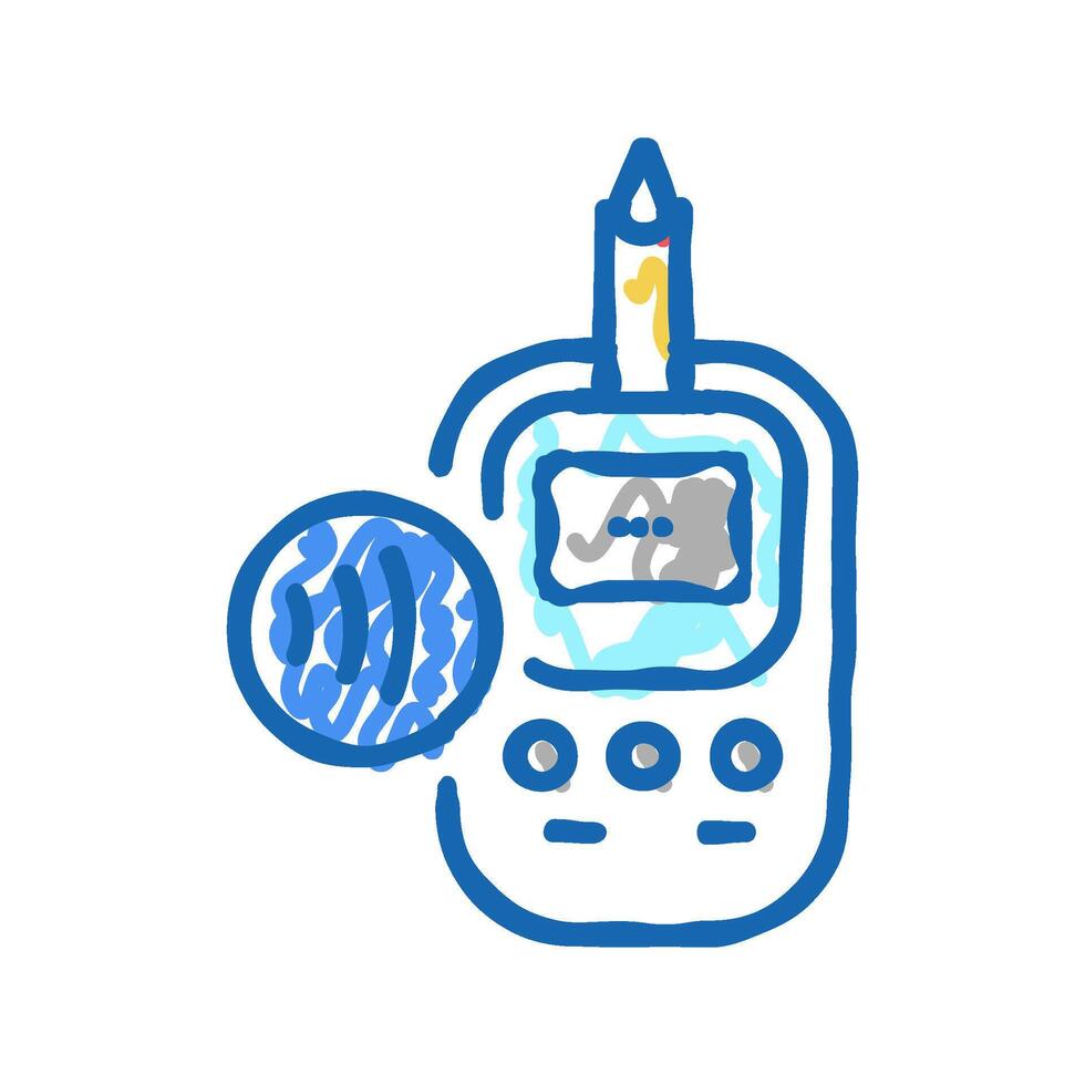 glucometer contactless icon doodle illustration vector