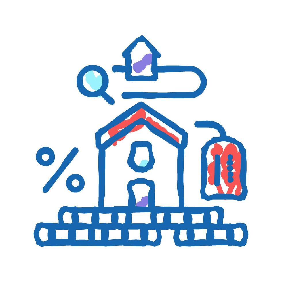 real estate taxes icon doodle illustration vector