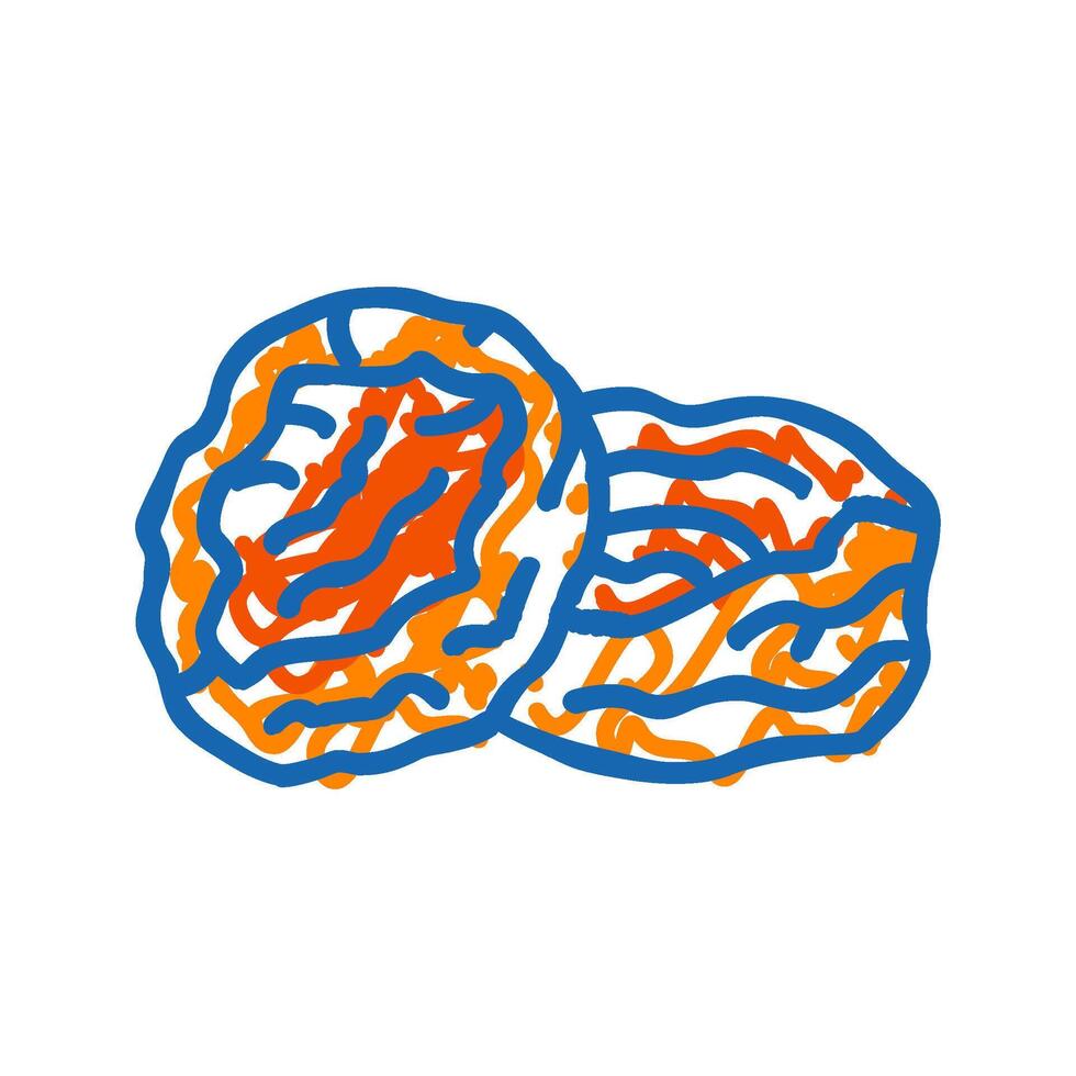 apricot dried fruit icon doodle illustration vector