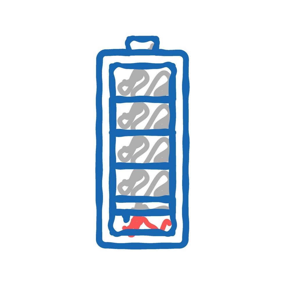 low battery power energy icon doodle illustration vector