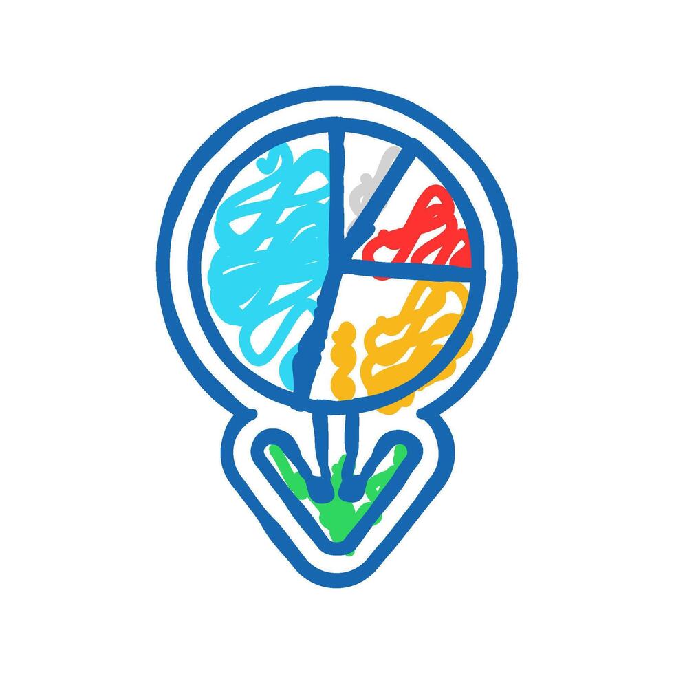 diagram loading statistical data icon doodle illustration vector