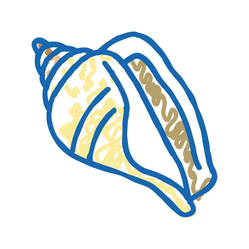 strombus sea shell beach icon doodle illustration vector