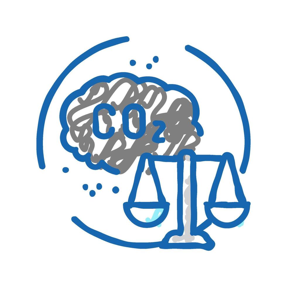 carbon emission limits energy policy icon doodle illustration vector