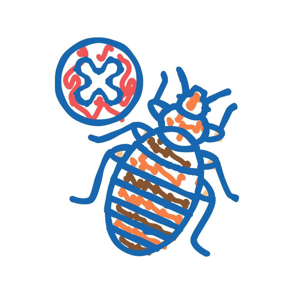 bed bug treatment icon doodle illustration vector