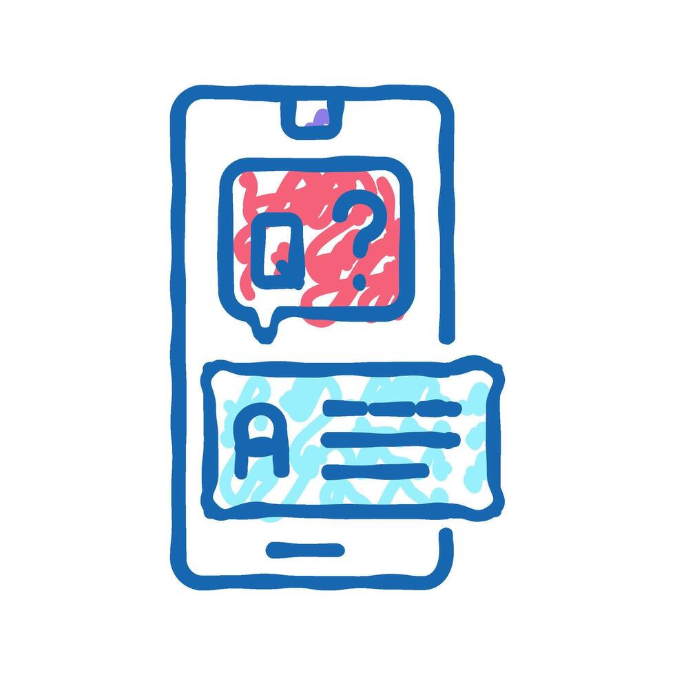 question and answer icon doodle illustration vector