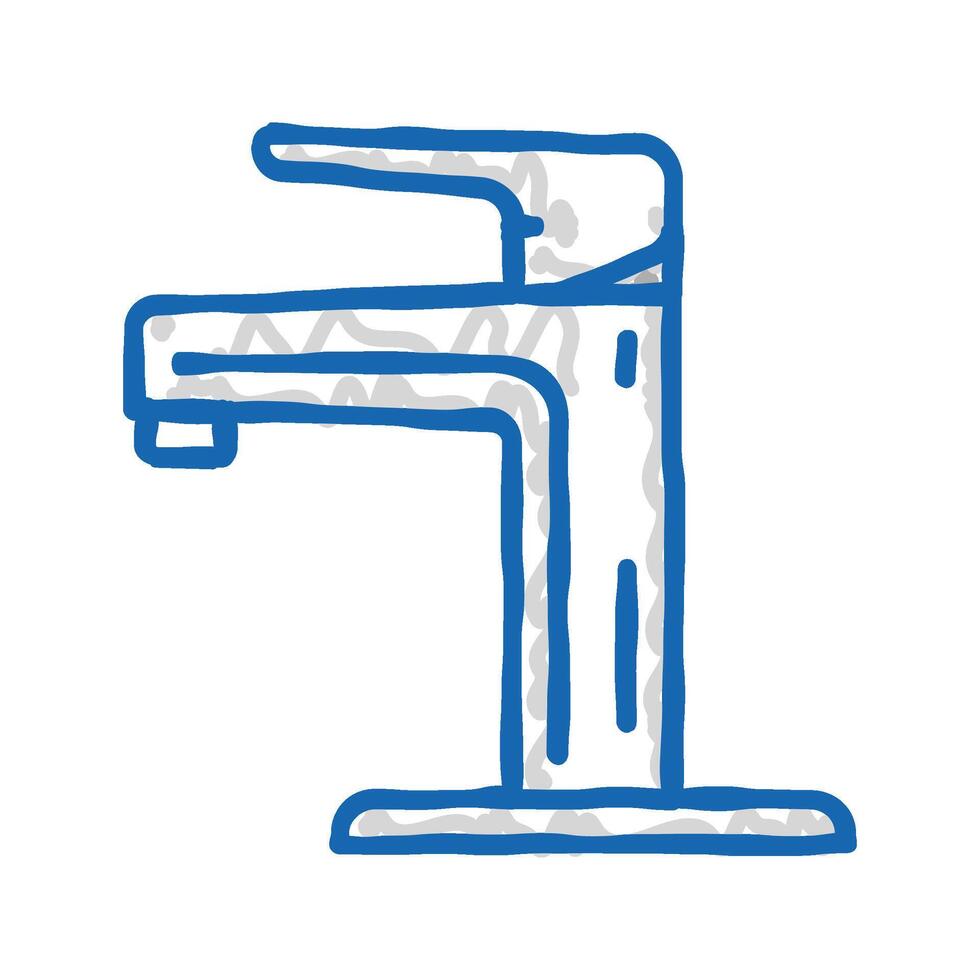 chrome faucet water icon doodle illustration vector