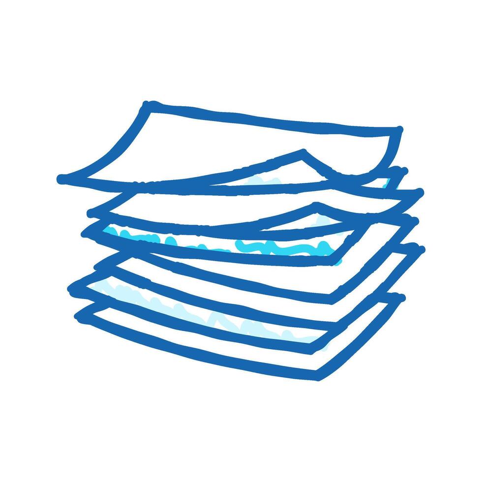 pages stacked list icon doodle illustration vector
