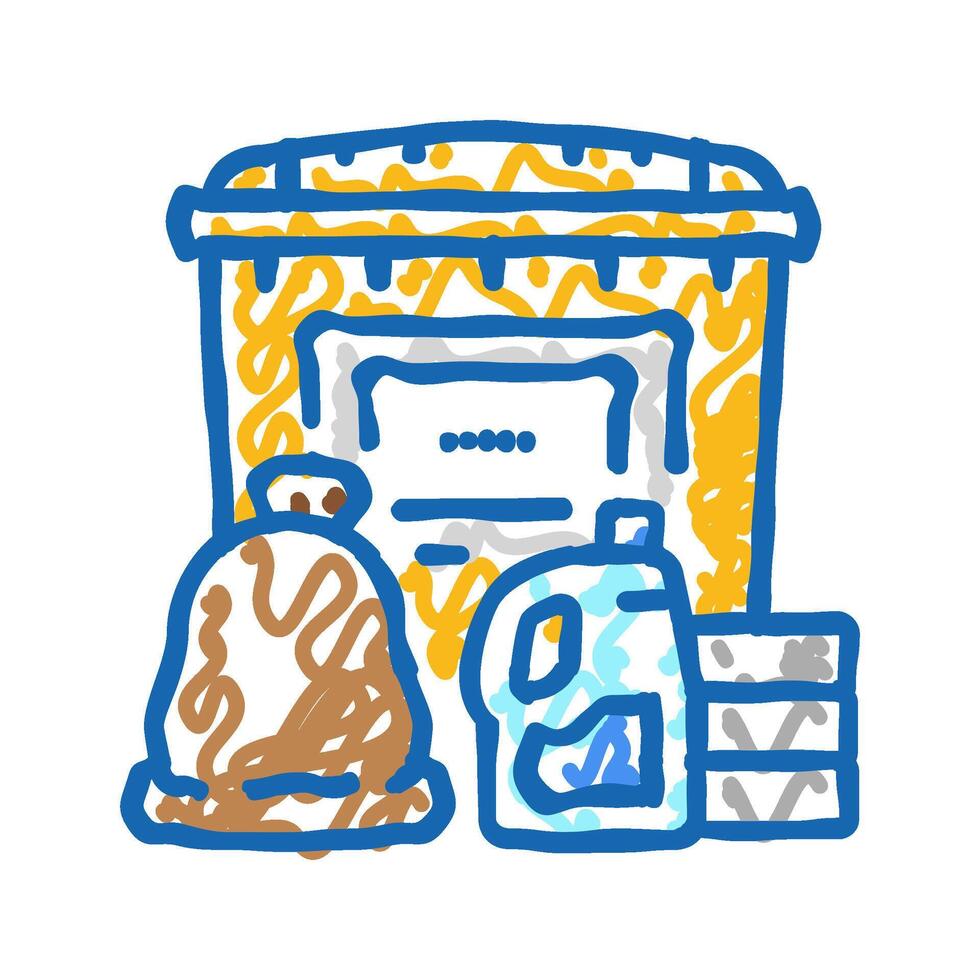 oil spill response kit petroleum engineer icon doodle illustration vector