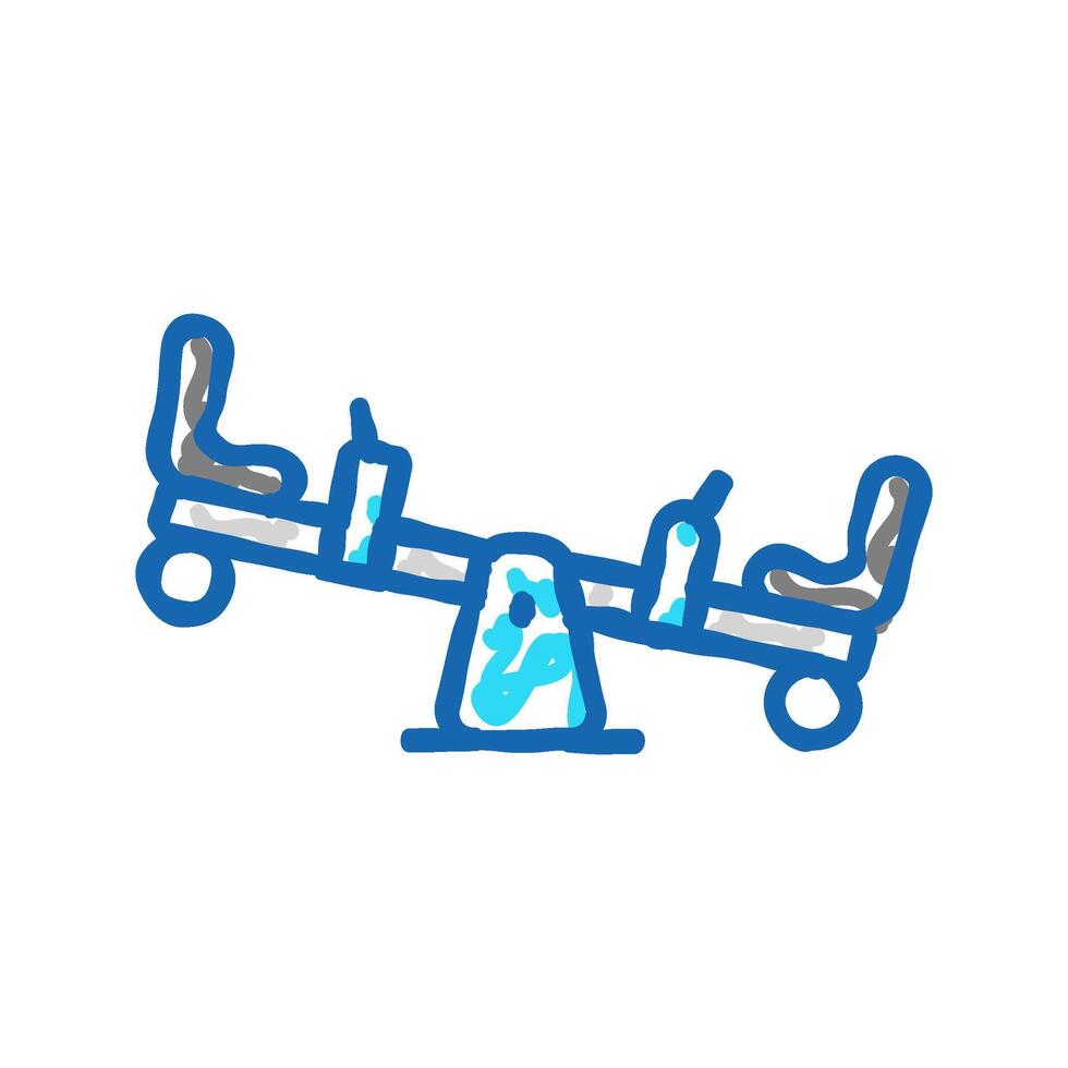 seesaw park outdoor kid play icon doodle illustration vector