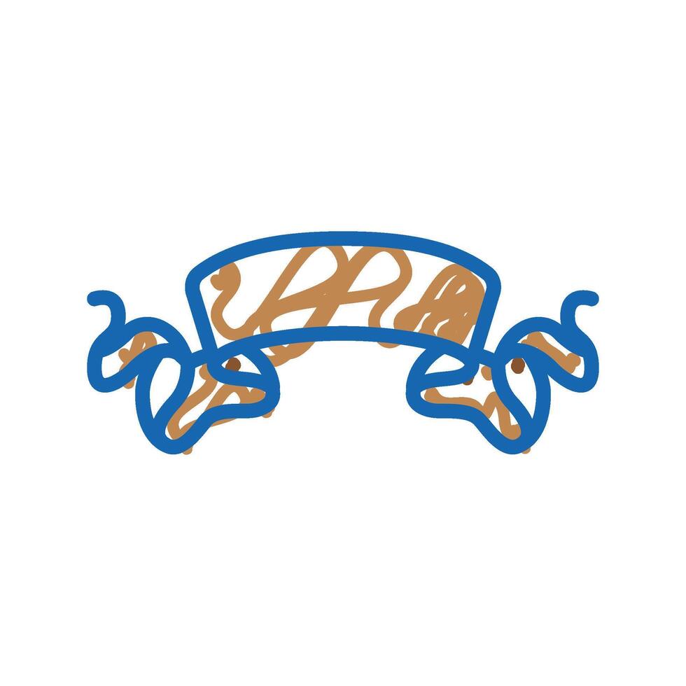 vintage ribbon banner design icon doodle illustration vector