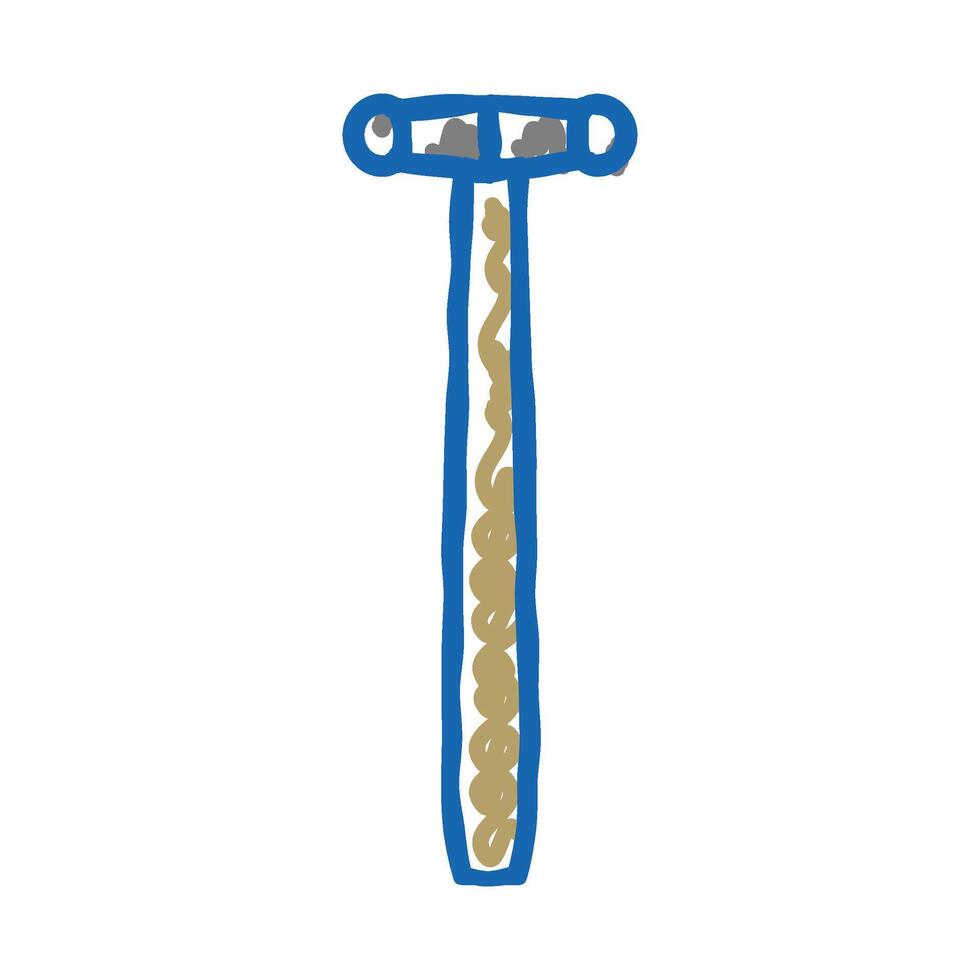 blocking hammer tool icon doodle illustration vector