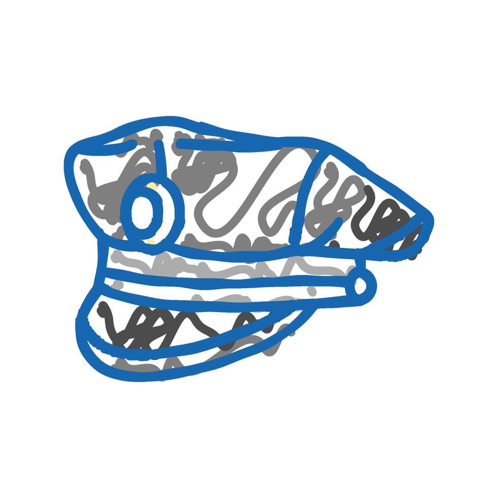 police hat cap icon doodle illustration vector