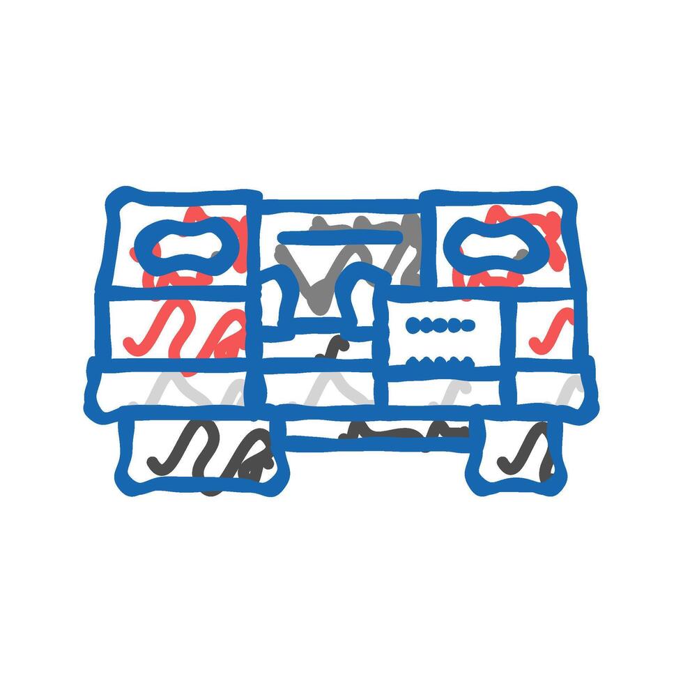 cnc machine tool work icon doodle illustration vector