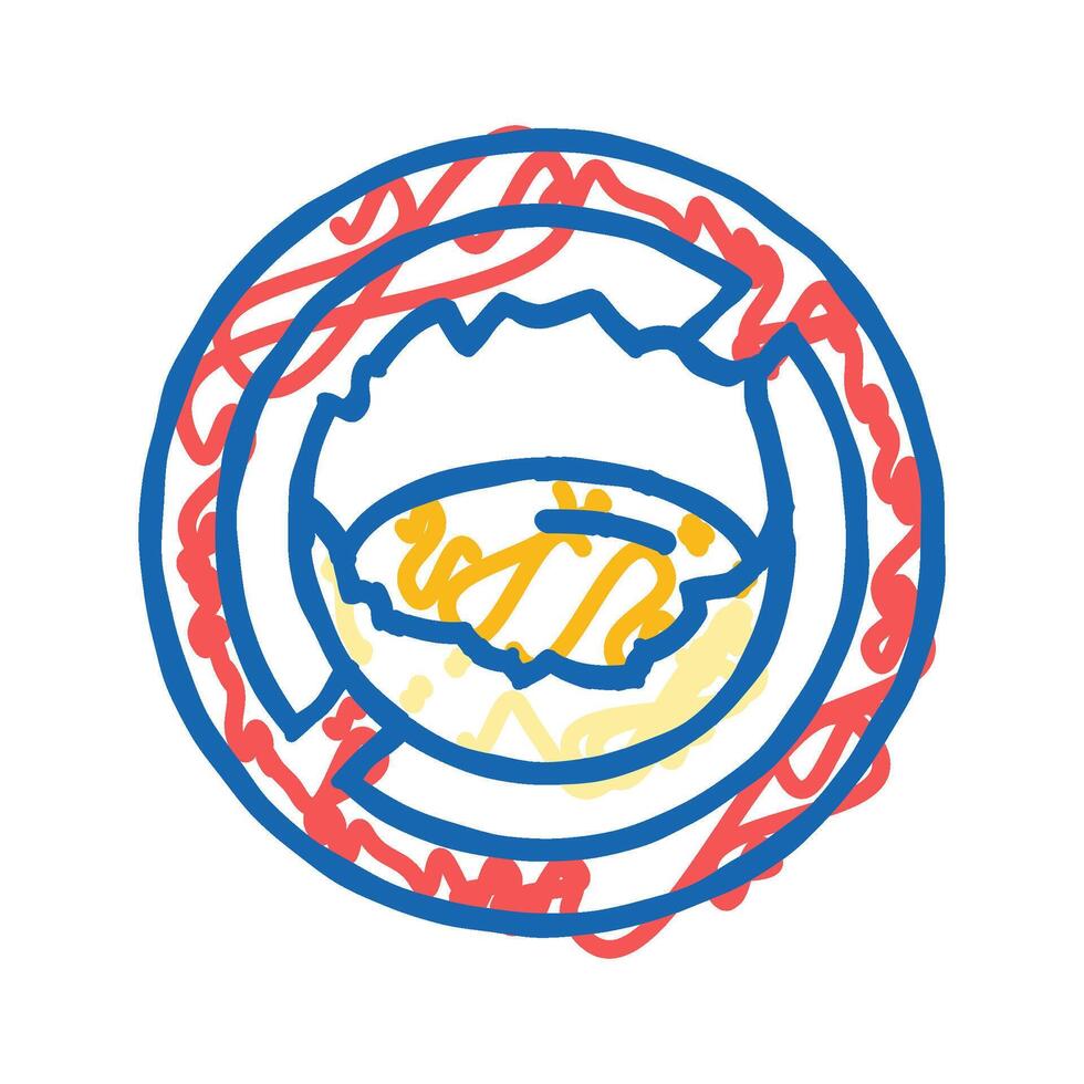 raw egg consumption avoid icon doodle illustration vector