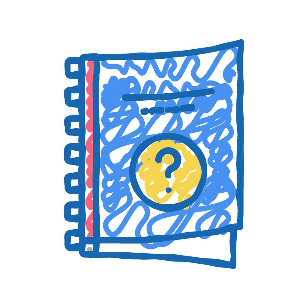manual book or notebook icon doodle illustration vector