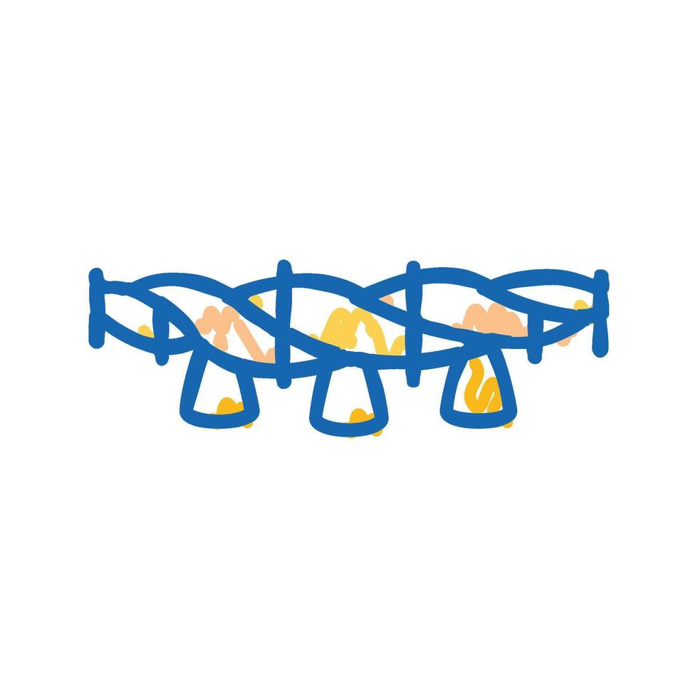 shimenawa rope shintoism icon doodle illustration vector