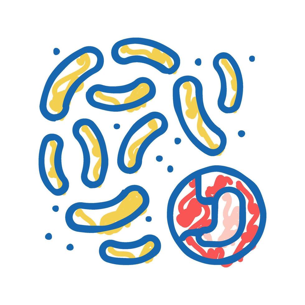 bacteria or fungus of digestion system icon doodle illustration vector