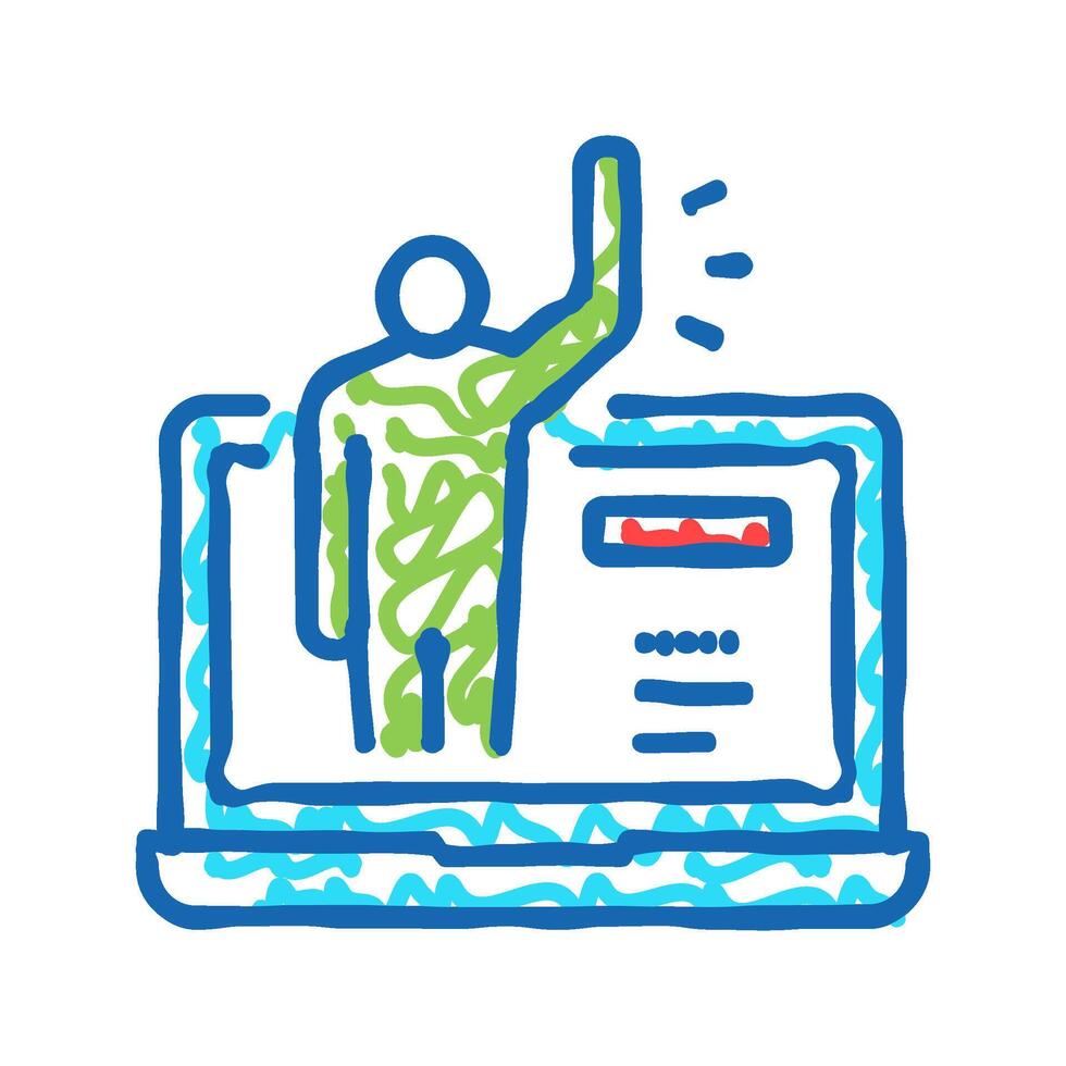 online communication with client icon doodle illustration vector