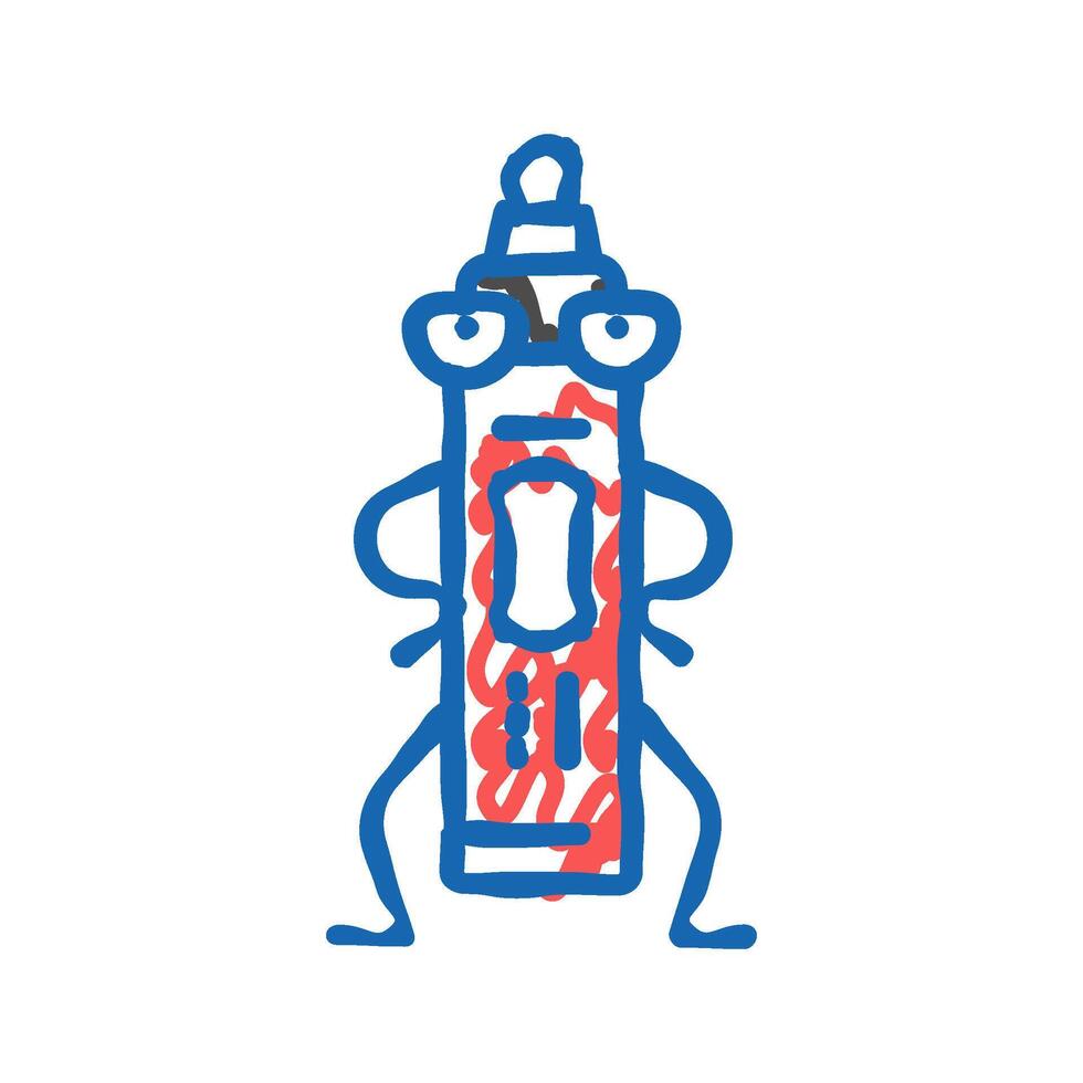 highlighter stationery character icon doodle illustration vector